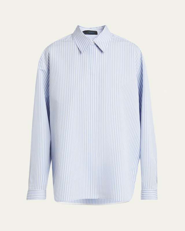 Hunter Stripe Button Down Poplin Top